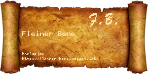 Fleiner Bene névjegykártya